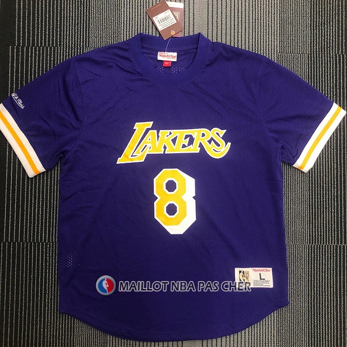 Maillot Manche Courte Los Angeles Lakers Kobe Bryant NO 8 Volet